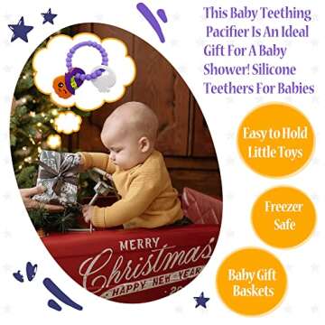 Big Spinach Pumpkin Teether Cute Ghouls Ring Teether and Blind Box Silicone Baby Teether,Girl or Boy Halloween Teether,Nightmare Before Christmas Gifts (2PC) …