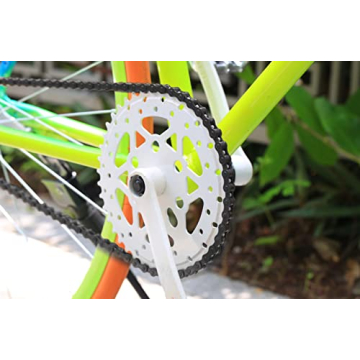 Single-Speed Bicycle Chain, 1-Speed Bike Chain, Multicolour, 1/2 x 1/8 Inch, 116 Links (116L, Black, 1)