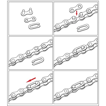 Single-Speed Bicycle Chain, 1-Speed Bike Chain, Multicolour, 1/2 x 1/8 Inch, 116 Links (116L, Black, 1)