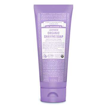 Dr. Bronner's - Organic Shaving Soap (Lavender, 7 Ounce) - Certified Organic, Sugar and Shikakai Pow...