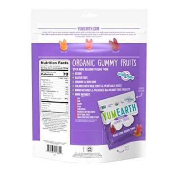 YumEarth Spring Fruit Gummy Snack Packs, 10 Count - Allergy Friendly, Non GMO, Gluten Free, Vegan