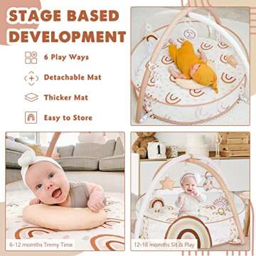 Crisschirs 6-in-1 XL Large Baby Gym & Ball Pit, Play Mat & Play Gym, Combination Baby Activity Gym w...