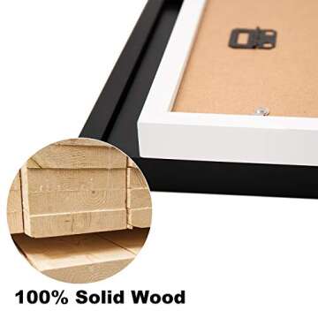 Egofine 11x14 Picture Frames Made of Solid Wood 4 PCS Black Covered by Plexiglass - for Table Top an...