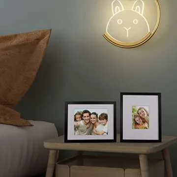 Egofine 11x14 Picture Frames Made of Solid Wood 4 PCS Black Covered by Plexiglass - for Table Top and Wall Mounting for Pictures 8x10 / 5x7 with Mat Horizontally or Vertically Display Photo Frame