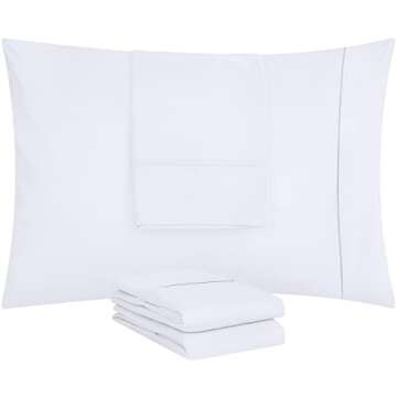 Utopia Bedding Standard Pillow Cases - Pack of 4 - Envelope Closure - Soft Brushed Microfiber Fabric - Shrinkage and Fade Resistant Pillow Covers Standard Size 20 X 26 Inches (Standard, White)