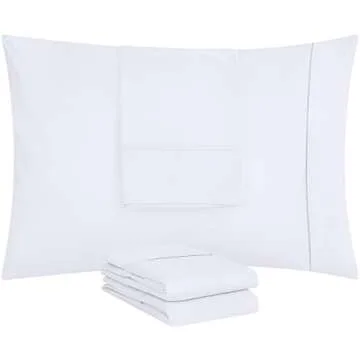 Utopia Bedding Standard Pillow Cases - Pack of 4 - Envelope Closure - Soft Brushed Microfiber Fabric - Shrinkage and Fade Resistant Pillow Covers Standard Size 20 X 26 Inches (Standard, White)