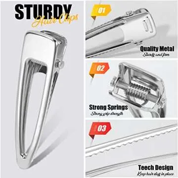 LEOBRO 50 PCS Metal Hair Clips for Women, DIY Crafts