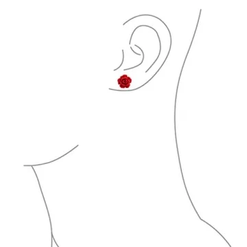 Elegant Red Rose Stud Earrings for Women - Perfect Gift