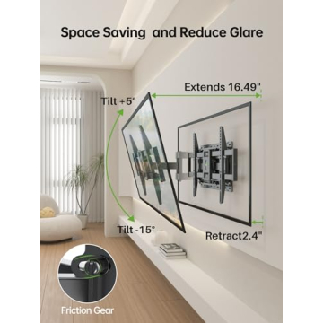 Full Motion TV Mount for 47-84" Flat Screens