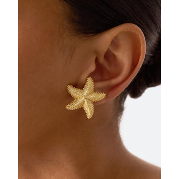 Starfish Earrings - 14k Gold Plated, Hypoallergenic, Stylish Jewelry