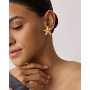 Starfish Earrings - 14k Gold Plated, Hypoallergenic, Stylish Jewelry
