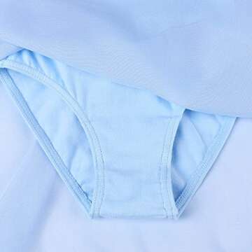 BAOHULU Girl's Ballet Dance Leotards Camisole Tutu Skirted Dress Ballerina Dancewear B186_Blue_M