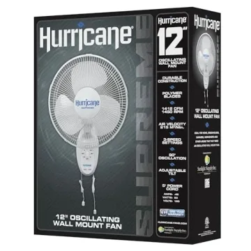 Hurricane Supreme 12" Oscillating Wall Mount Fan for Maximum Comfort