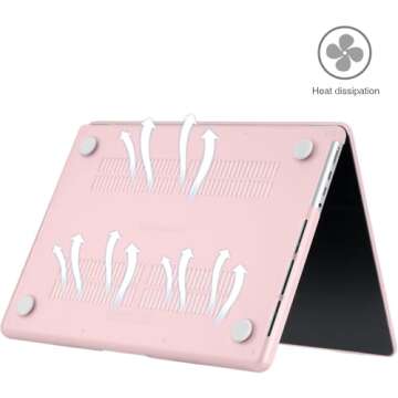 EooCoo Case Compatible with MacBook Pro 14 inch 2025 2024-2021 M4 M3 M2 M1 Pro Max Chip, Hard Shell Cases with Keyboard Cover, Screen Protector - Pink