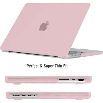 EooCoo Case Compatible with MacBook Pro 14 inch 2025 2024-2021 M4 M3 M2 M1 Pro Max Chip, Hard Shell Cases with Keyboard Cover, Screen Protector - Pink