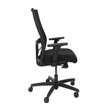 HON Office Desk Chair Ignition 2.0 - Ergonomic Desk Chair, Home Office Chairs, Adjustable Lumbar & Armrests, Seat-Slide, Back Support, Cushion, Swivel Wheels, Black