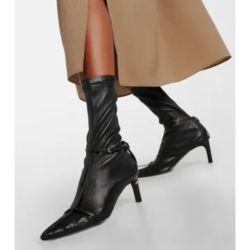 Goolita Stylish Leather Ankle Boots for Women