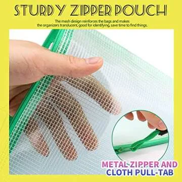 LEOBRO 4 pcs Mesh Zipper Pouch Bags - Organize with Style