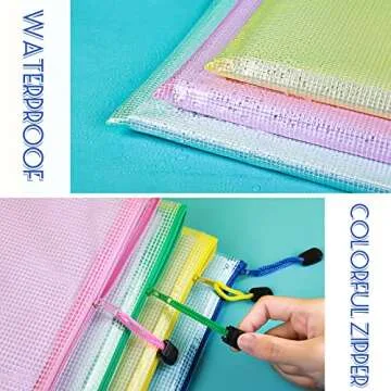 LEOBRO 4 pcs Mesh Zipper Pouch Bags - Organize with Style