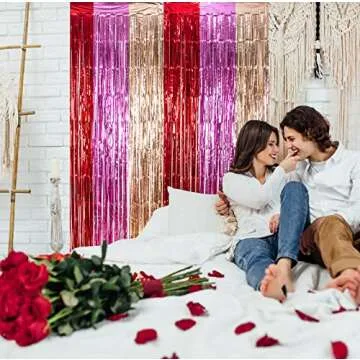 Stunning Foil Fringe Curtains for Valentine’s Day Events