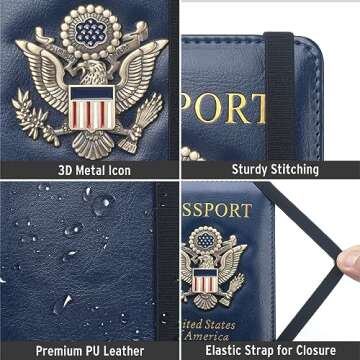 Coowayze Passport Holder Wallet for Travel Men Women RFID US Passport Cover Case, Waterproof Leather Passport Book Protector with Vaccine Card Slot Travel Document Organizer