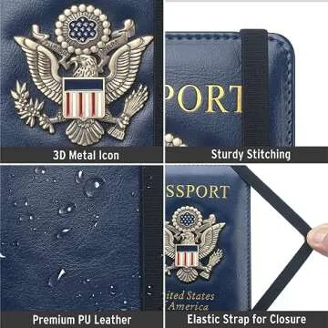Coowayze Passport Holder Wallet for Travel Men Women RFID US Passport Cover Case, Waterproof Leather Passport Book Protector with Vaccine Card Slot Travel Document Organizer
