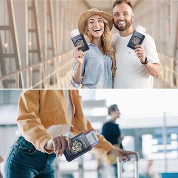 Coowayze Passport Holder Wallet for Travel Men Women RFID US Passport Cover Case, Waterproof Leather Passport Book Protector with Vaccine Card Slot Travel Document Organizer