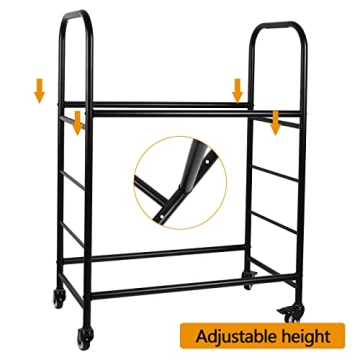 ExGizmo Adjustable Mobile Tire Rack Heavy Duty Steel Storage