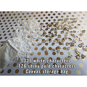 Pink Felt Letter Board 10x10 Inches – Changeable Message Board Includes Pink Felt Flower, 335 White Letters & Emojis, 126 Shiny Gold Letters & Emojis, Wall Hanging Hook, Oak Frame, & Canvas Bag