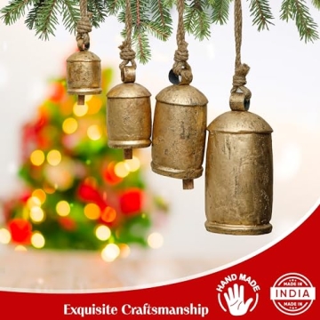 Akatva Large Christmas Bells Set – Rustic Gold Decor