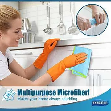 Glass Cleaning Cloth Lint Free Window Mirror Polishing Streak Free Microfiber Kitchen Rags Esay Clean Miracle Cloths Reusable & Washable, 12'' x 16'', Pack of 8