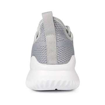 Akk Women's Walking Tennis Shoes - Slip On Memory Foam Casual Sneakers for Gym Travel Work Grey Size 7.5