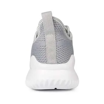 Akk Women's Walking Tennis Shoes - Slip On Memory Foam Casual Sneakers for Gym Travel Work Grey Size 7.5