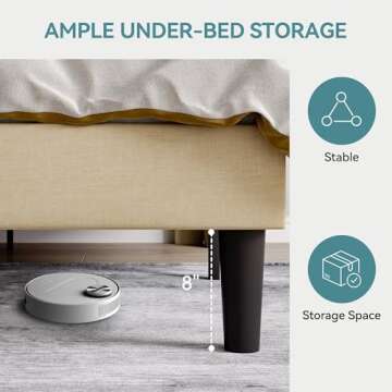 HOOMIC King Size Platform Bed Frame with Geometric Wingback Headboard, Wooden Slats Support, No Box Spring Needed, Modern Style in Beige