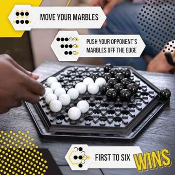University Games Abalone Marble Strategy Game,Black