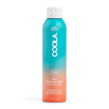 COOLA Organic Sunscreen SPF 70 Sunblock Spray, Dermatologist Tested Skin Care for Daily Protection, ...