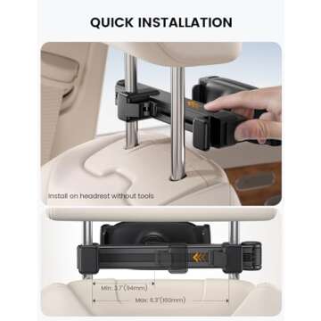Lamicall Car Headrest Tablet Holder for iPad & Galaxy