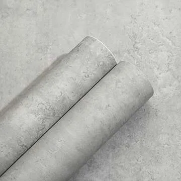 TAOGIFT 24x117 Inches 3D Textured Peel and Stick Concrete Wallpaper Grey Cement Contact Paper for Walls Kitchen Cabinets Countertop Bathroom Bedroom Furniture