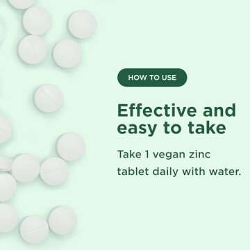 Yuve Natural Vegan Zinc Supplements 50mg, Immune Support, Fast Relief from Colds and Flu, Acne Free Skin, Healthy Hormone Levels, Non-GMO, Gluten & Sugar Free - 100 Vegetarian Tablets