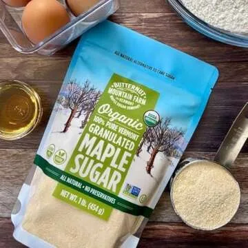 Butternut Mountain Farm 100% Pure Organic VT Maple Sugar, 1LB Bag, Reclosable Pouch