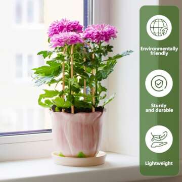 Hanaruer 20 Pack Bamboo Trellis, Natural Bamboo Plants Trellis U-Hoop, 16" Garden Trellis with Twist Ties, Bamboo Trellis U-Shape for Climbing Plant Support, Small Potted Plant Trellis for Indoor