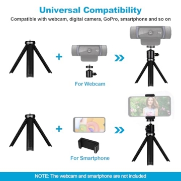 NexiGo Mini Tripod for Phone and Camera, Lightweight