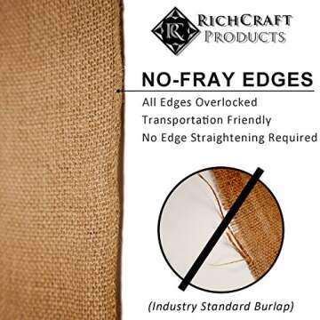 14" x 10yd NO-FRAY Burlap Roll ~ 3 - 5 Table Runners ~ Natural Long Fabric with Finished Edges. Perf...