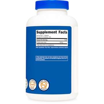 Nutricost R-Alpha Lipoic Acid 100mg, 240 Capsules - Veggie Caps, Vegan, Non-GMO, Gluten Free