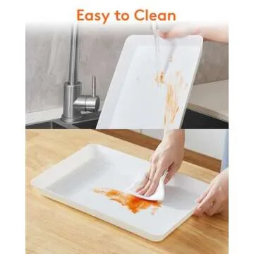 Lifewit Serving Tray Plastic for Party, 15" x 10" Platters for Serving Food, White Food Tray for Snacks, Food, Cookies (15" x 10" (10pcs))