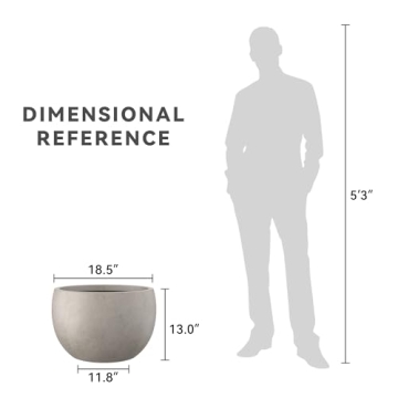 Kante 19.9" Concrete Planter for Indoor Outdoor Use