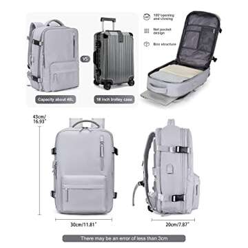 VGCUB Large Travel Backpack Bag for Women Men,Carry on Backpack,17 Inch Laptop Business Work Waterpr...