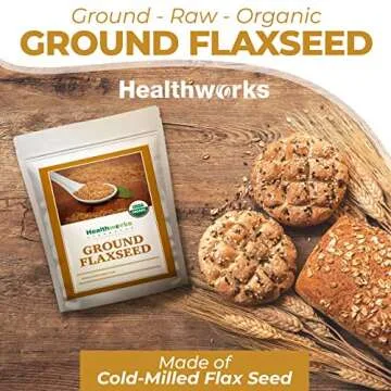 Healthworks Flax Seed Ground Powder Cold Milled Raw Organic (32 Ounces / 2 Pounds) | All-Natural | Contains Protein, Fiber, Omega 3 & Lignin/Lignan | Smoothies, Coffee, Shakes & Oatmeal