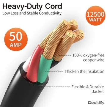 25FT 50 Amp Heavy-Duty Generator Cord for RVs