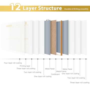 ARCOBIS Weekly Dry Erase Board for Wall, 12" x 16" Small Magnetic White Board Calendar Dry Erase, Do...